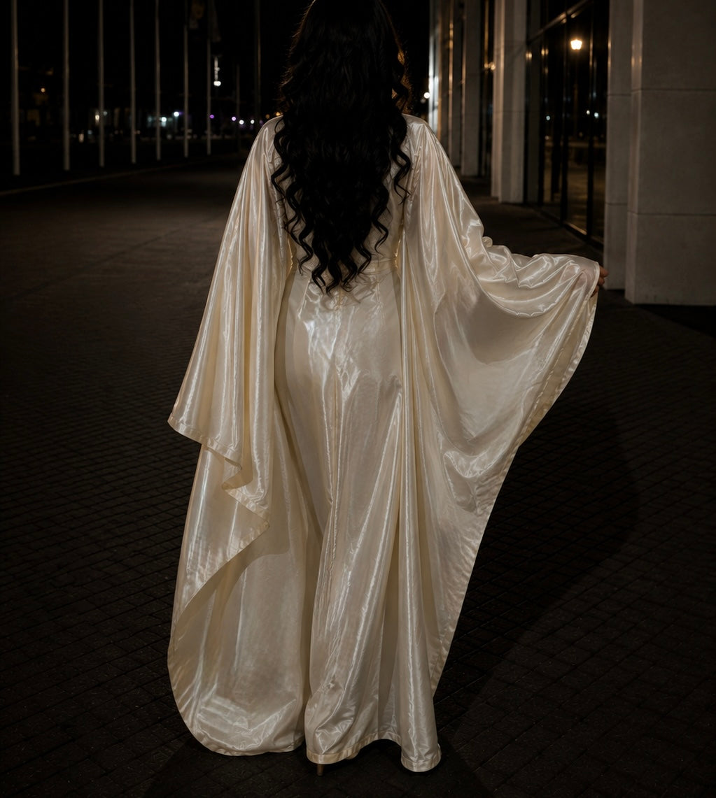 Butterfly Abaya in Beige